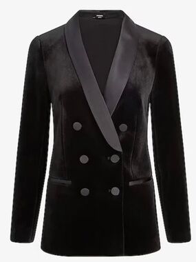 Express Double Breasted Blazer Black Size XS